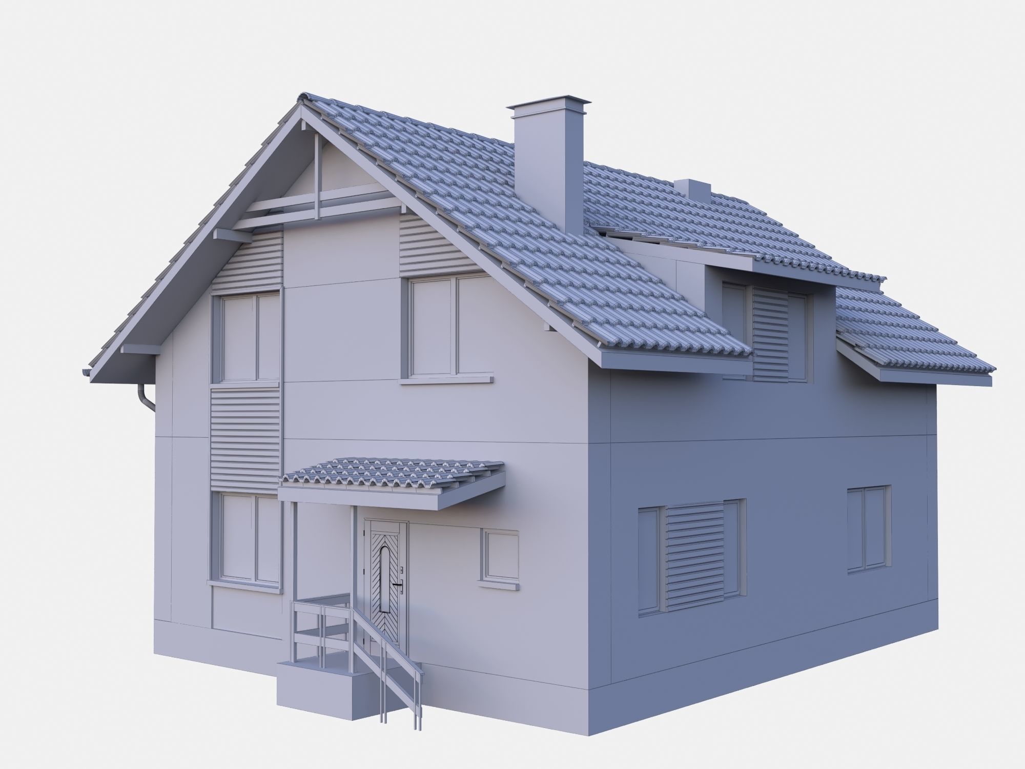 Modern House model Contemporary 3D model_3