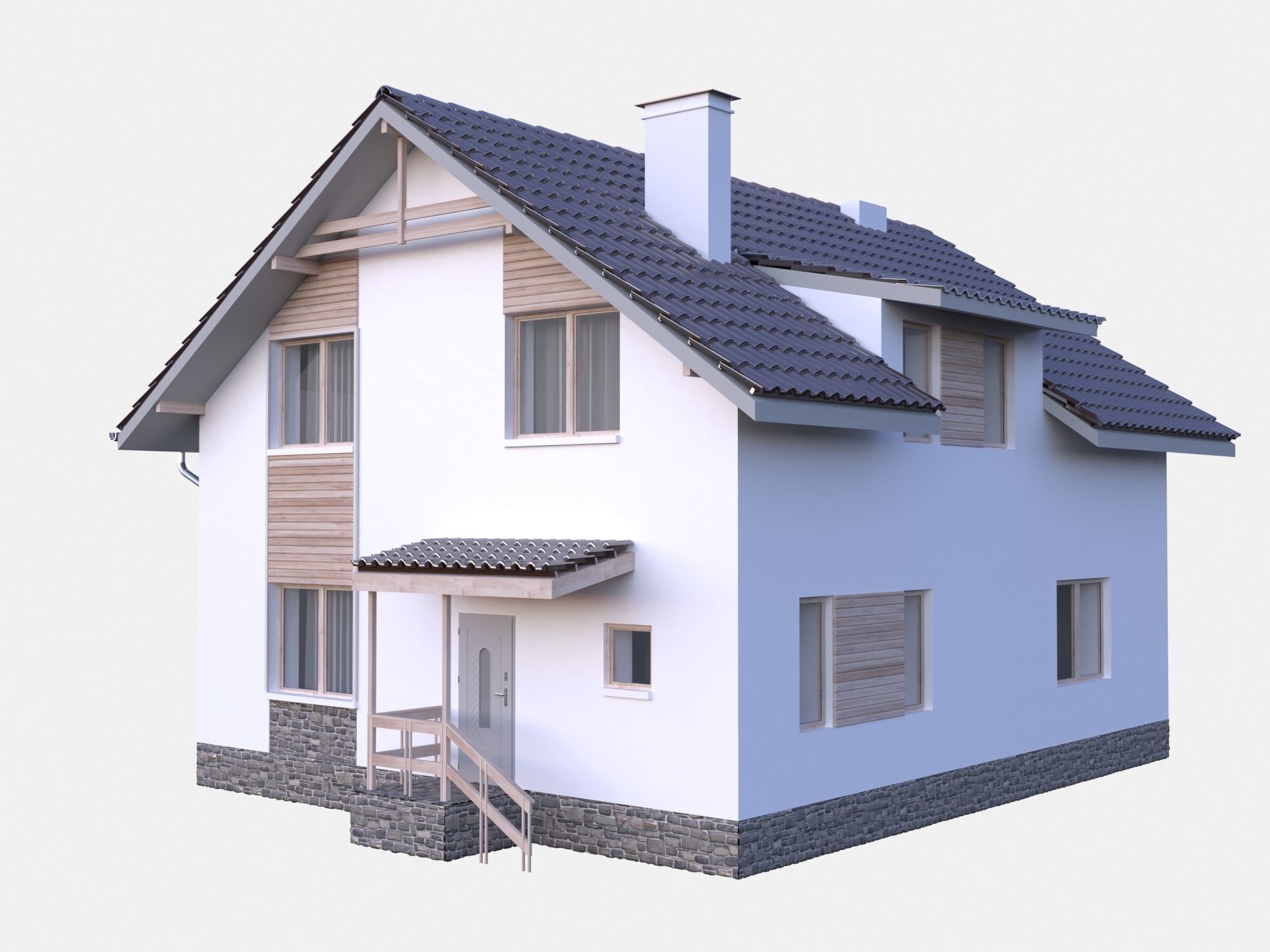 Modern House model Contemporary 3D model_2