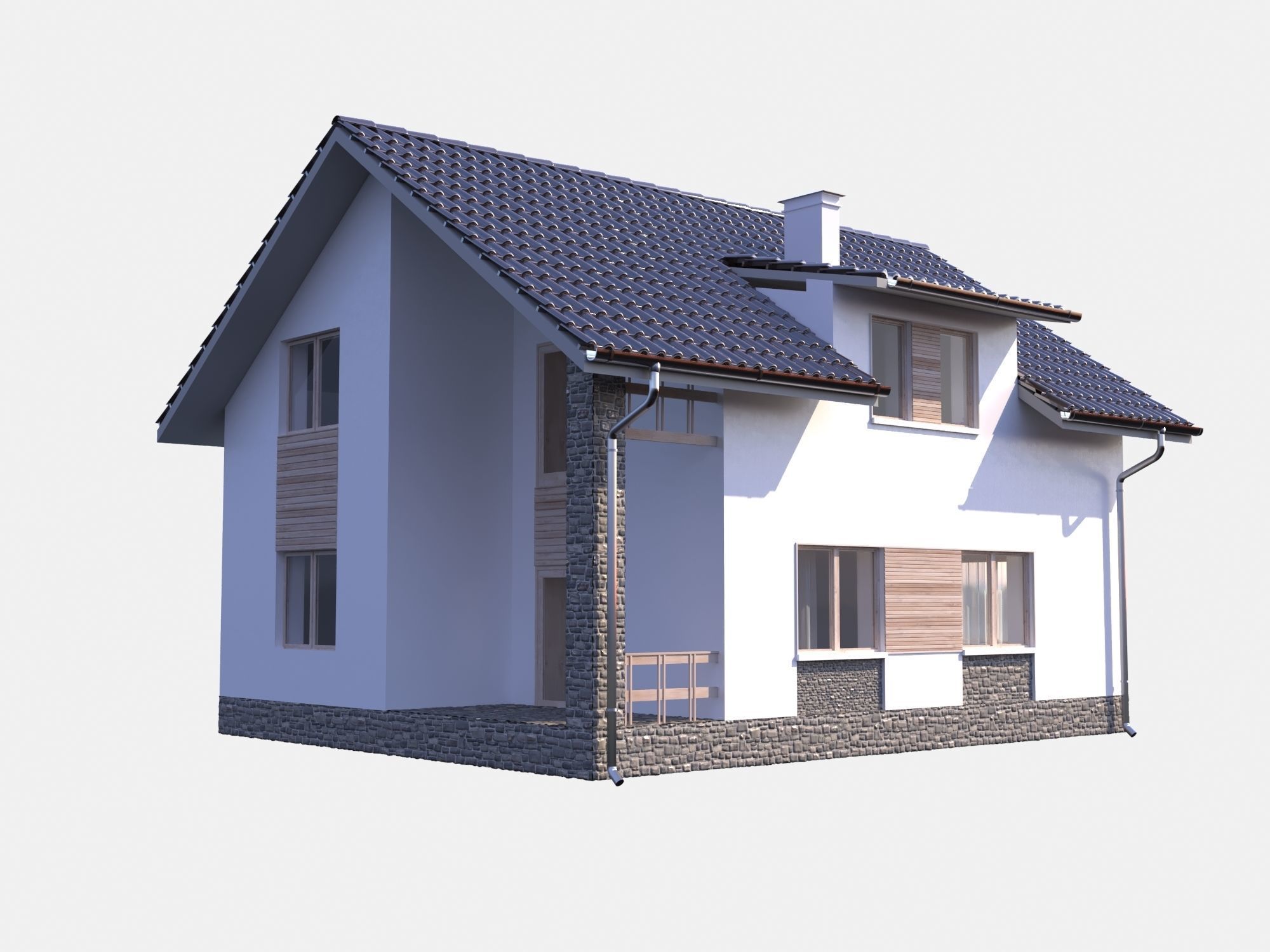 Modern House model Contemporary 3D model_4