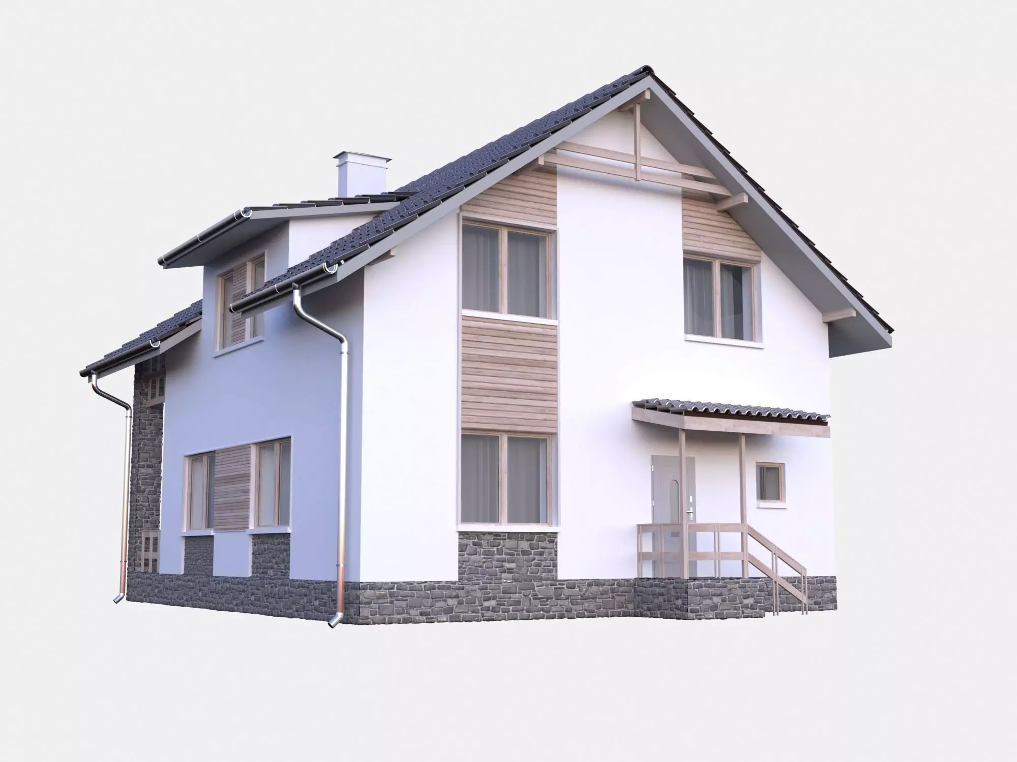 Modern House model Contemporary 3D model_0