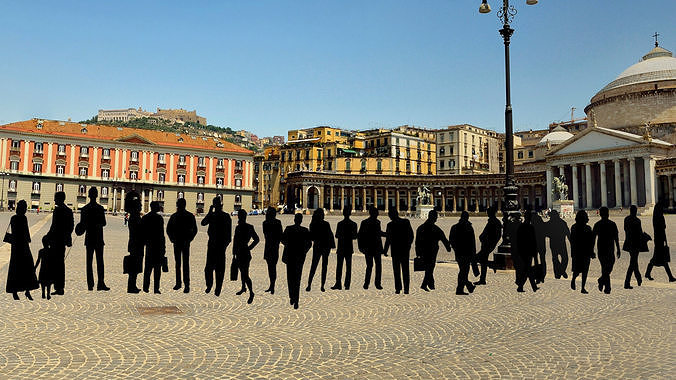 3D models of people silhouettes  Low-poly 3D model