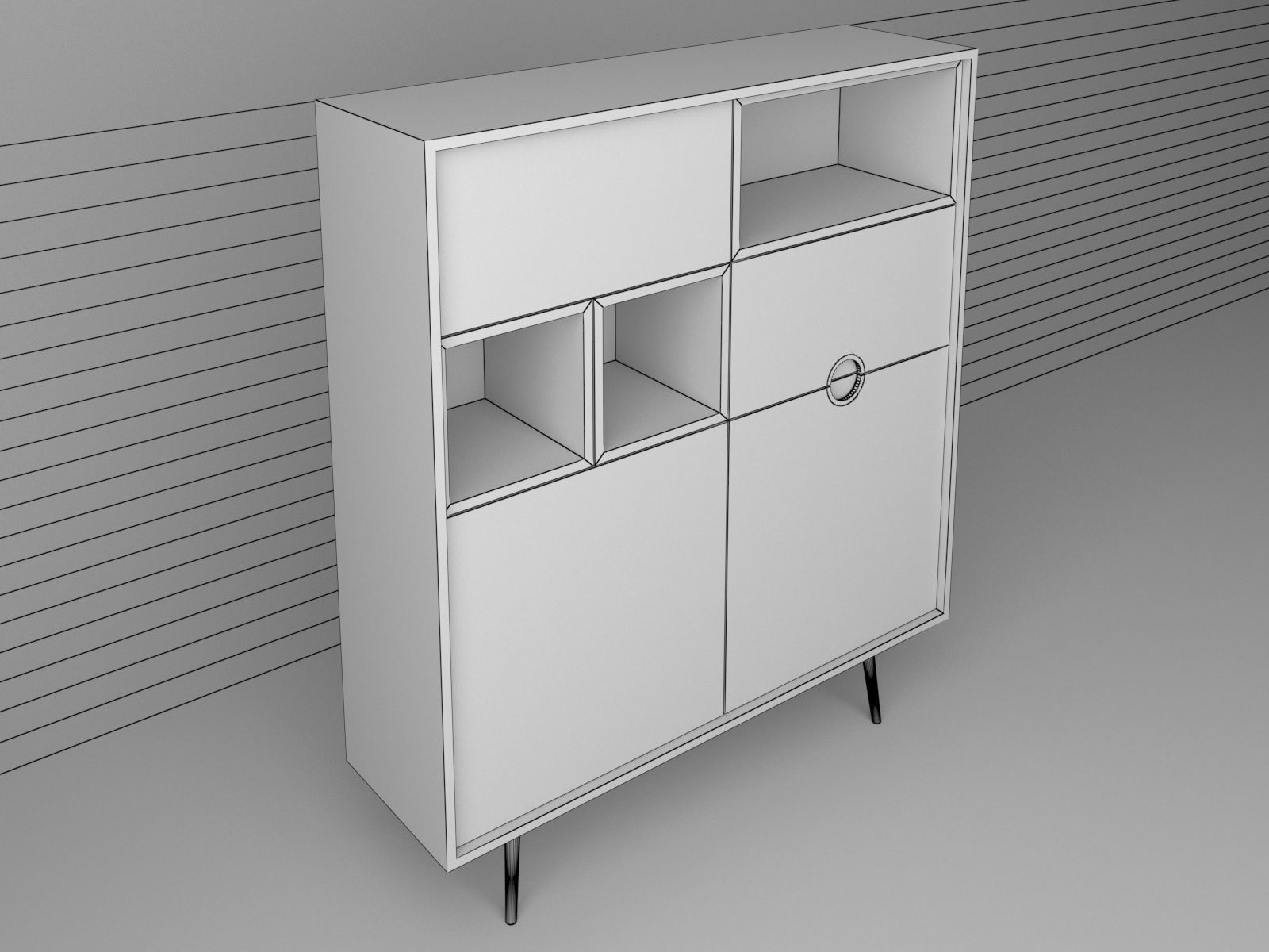 MODERN MINIMAL CABINET 3D model_9