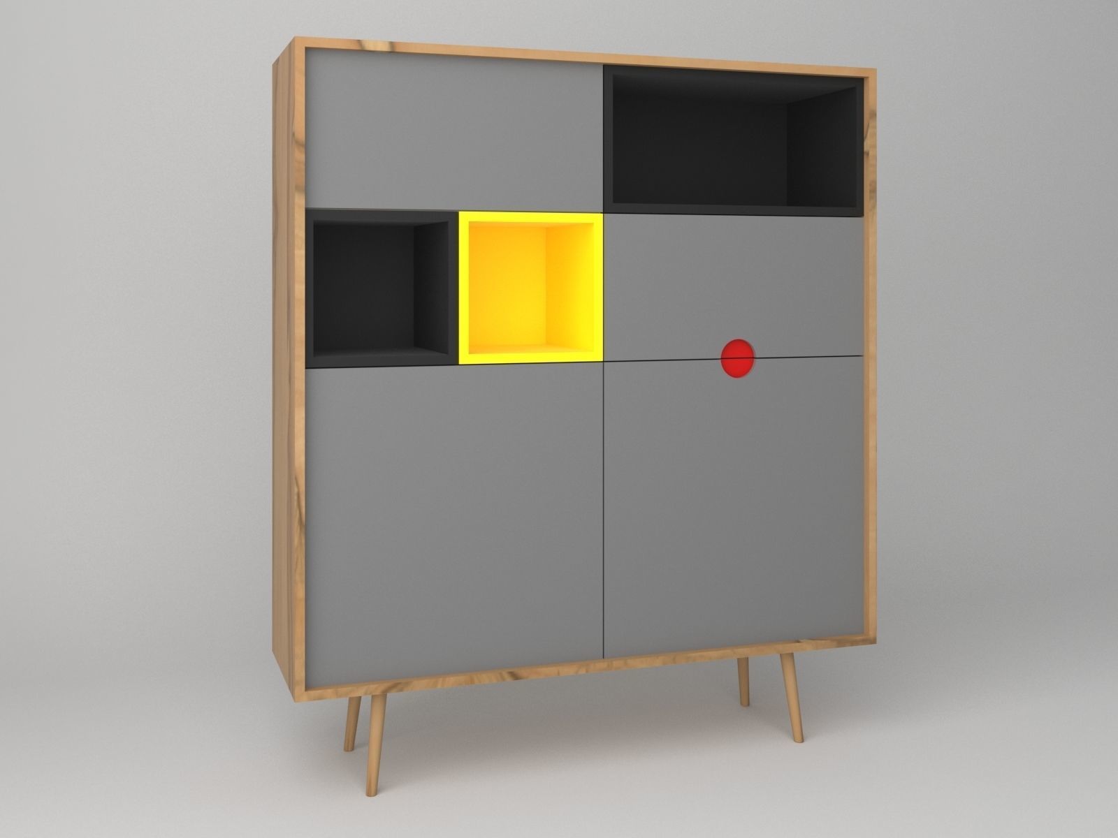 MODERN MINIMAL CABINET 3D model_2