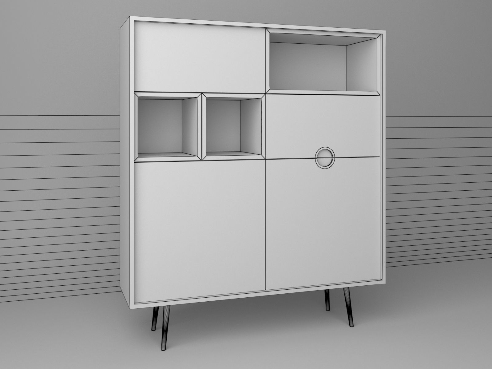 MODERN MINIMAL CABINET 3D model_8