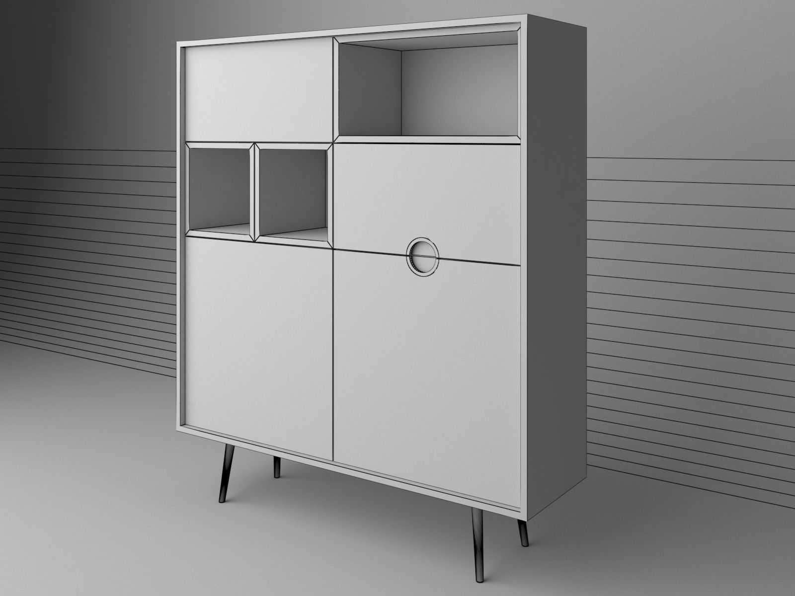 MODERN MINIMAL CABINET 3D model_6