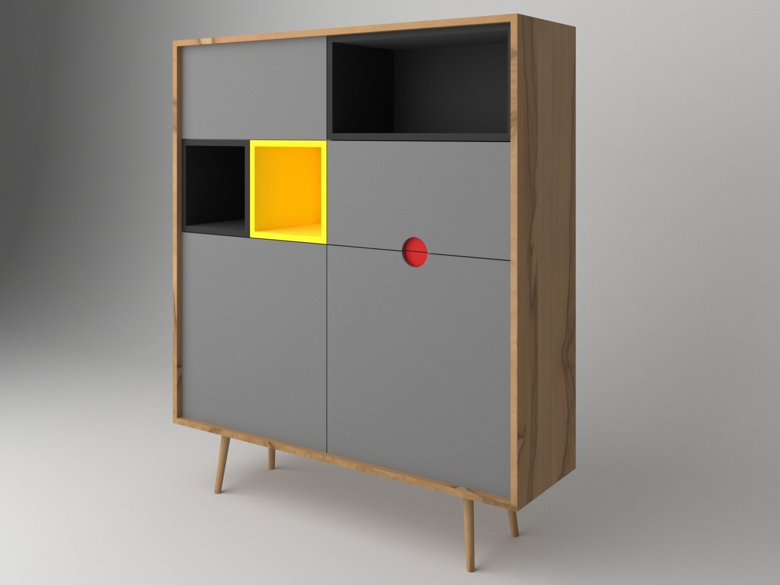 MODERN MINIMAL CABINET 3D model_1