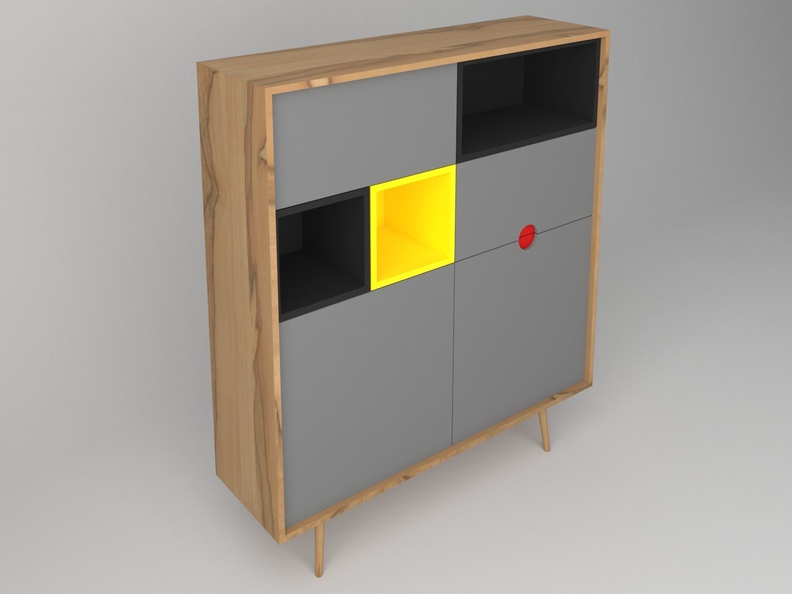 MODERN MINIMAL CABINET 3D model_3