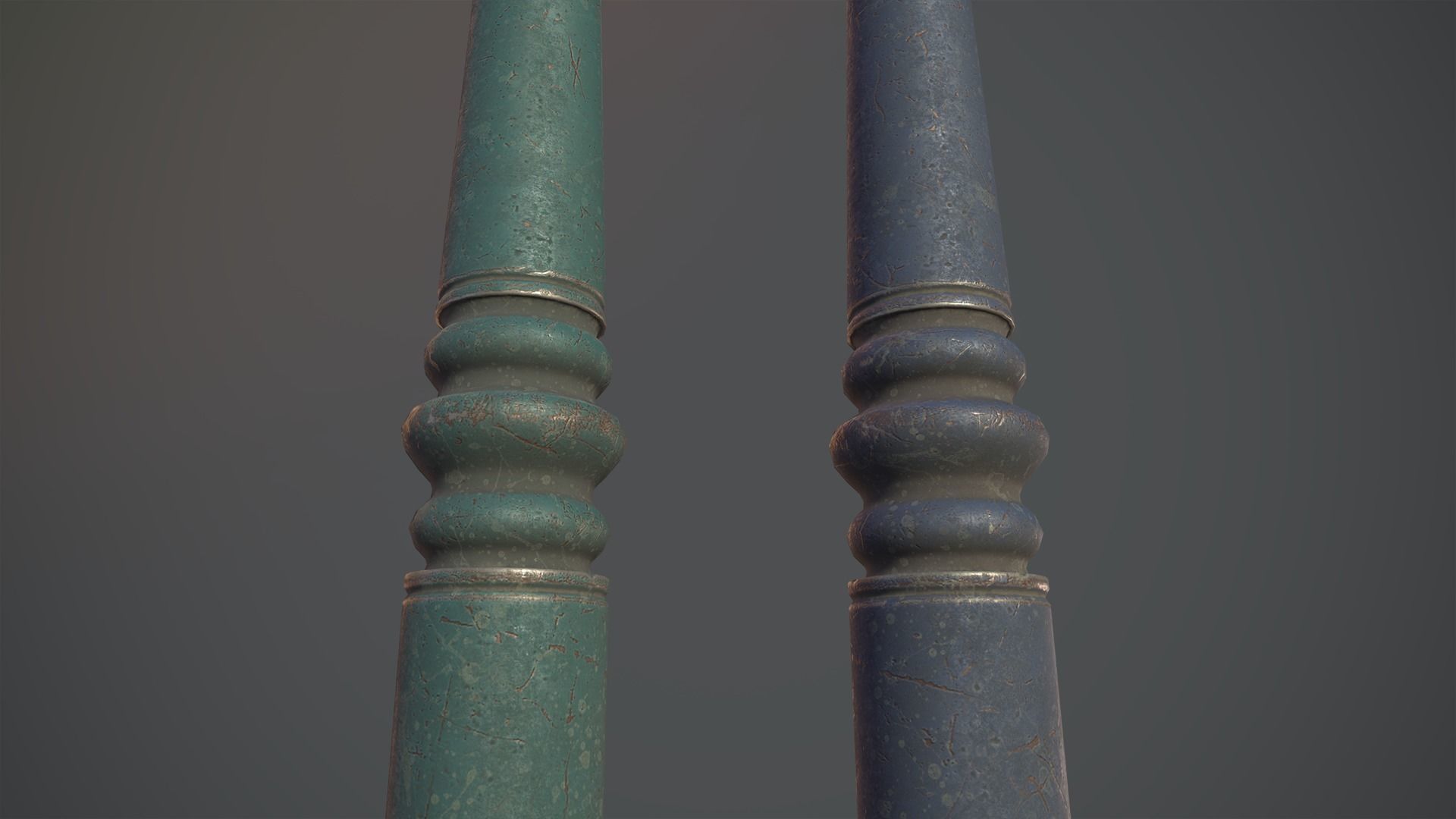 Barrier Bollard Pack 1 v3 Five Color Options Low-poly 3D model_6