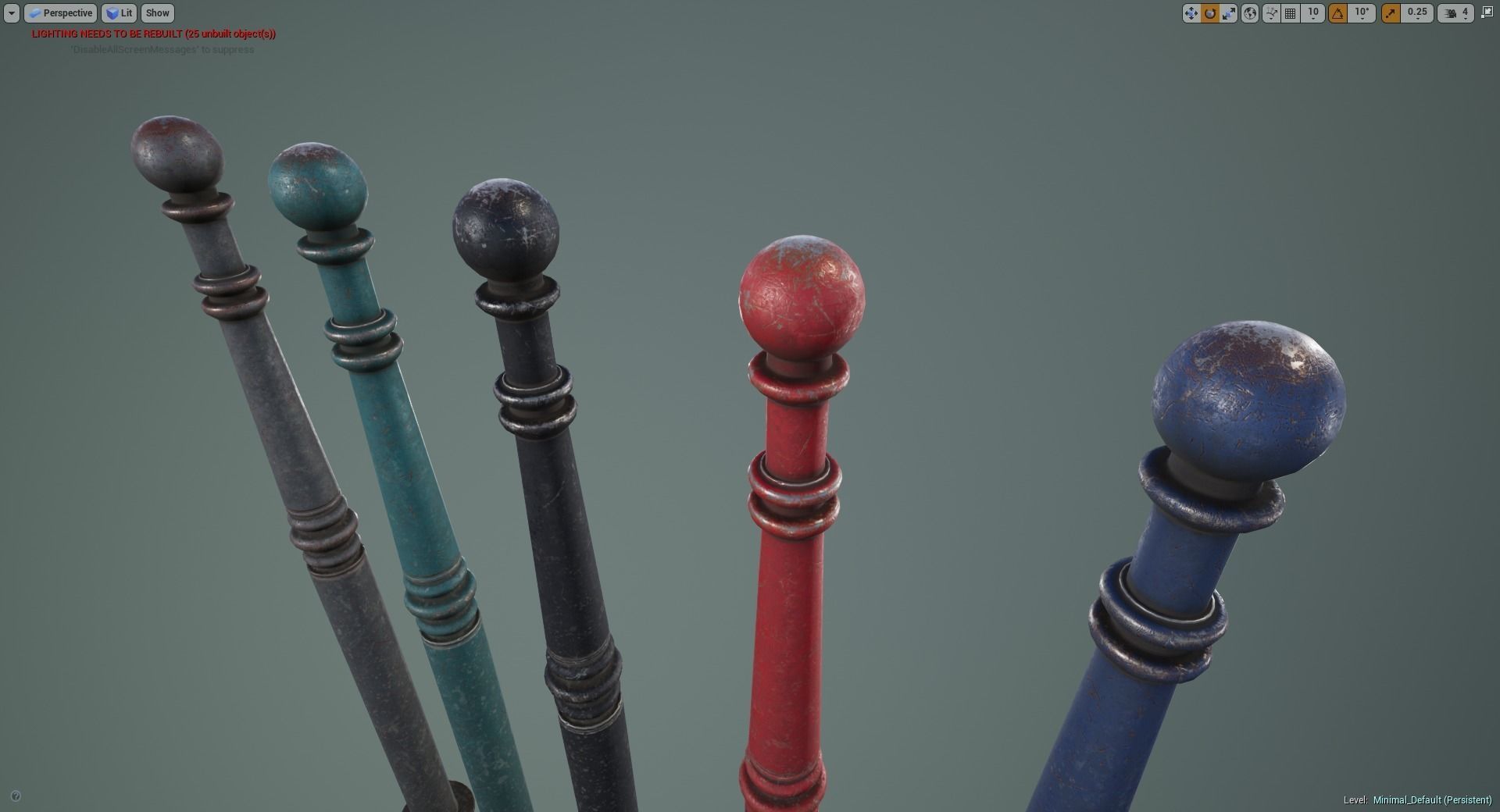 Barrier Bollard Pack 1 v3 Five Color Options Low-poly 3D model_19