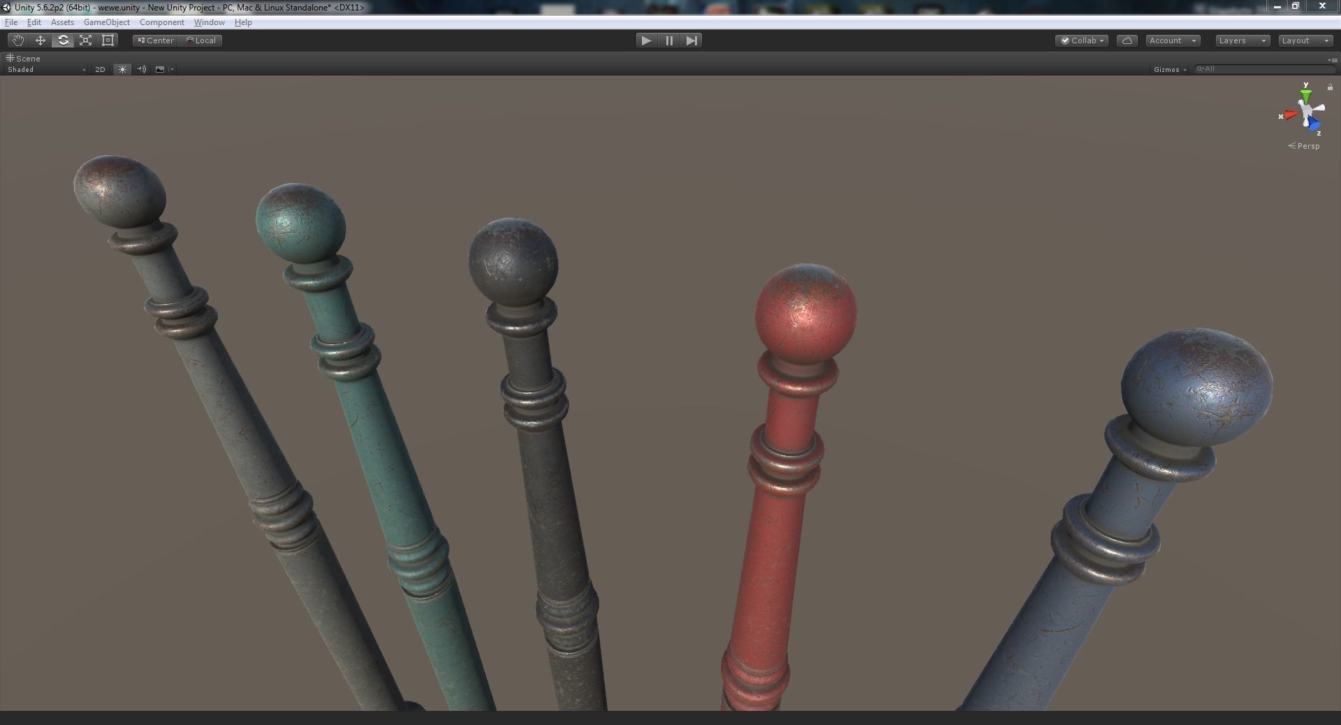 Barrier Bollard Pack 1 v3 Five Color Options Low-poly 3D model_17