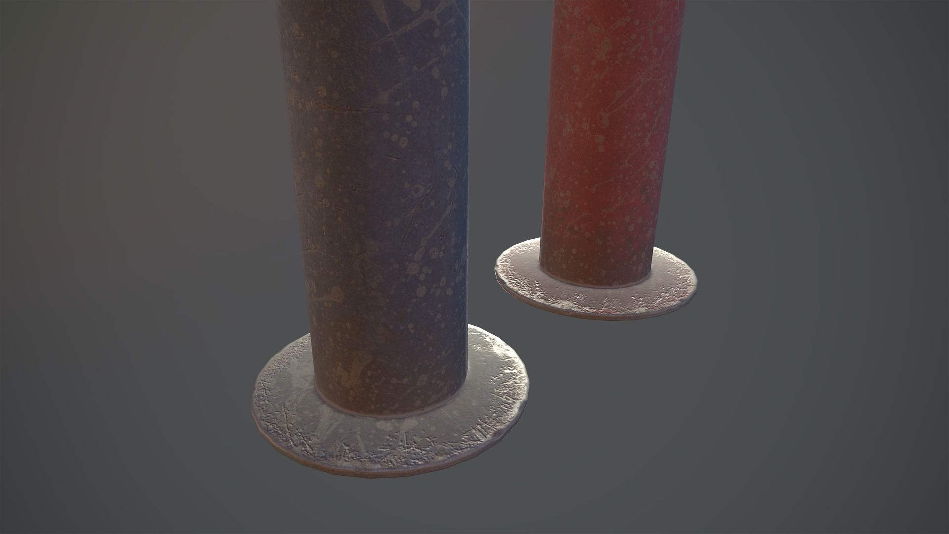 Barrier Bollard Pack 1 v3 Five Color Options Low-poly 3D model_7