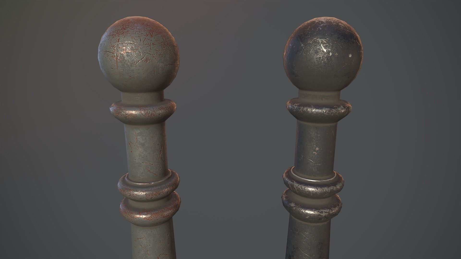 Barrier Bollard Pack 1 v3 Five Color Options Low-poly 3D model_3