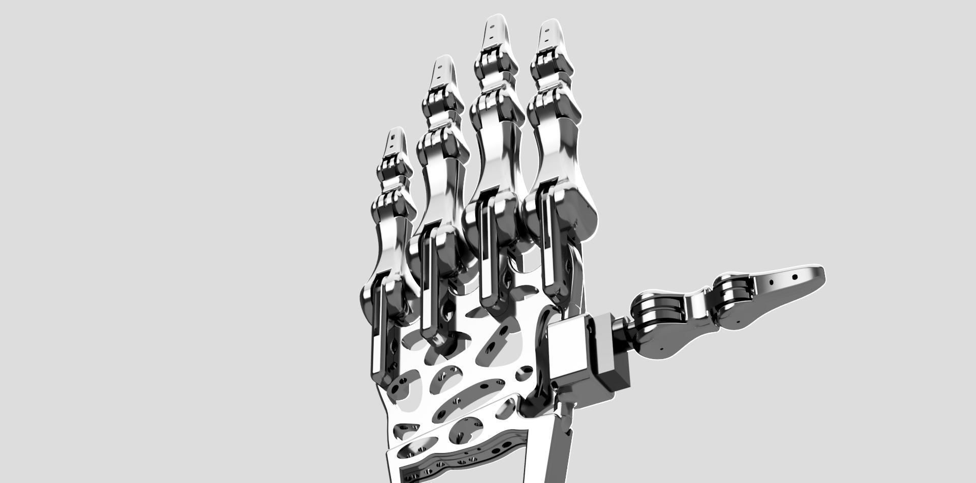 robot hand - bionic hand prosthesis prototype 3D print model_8