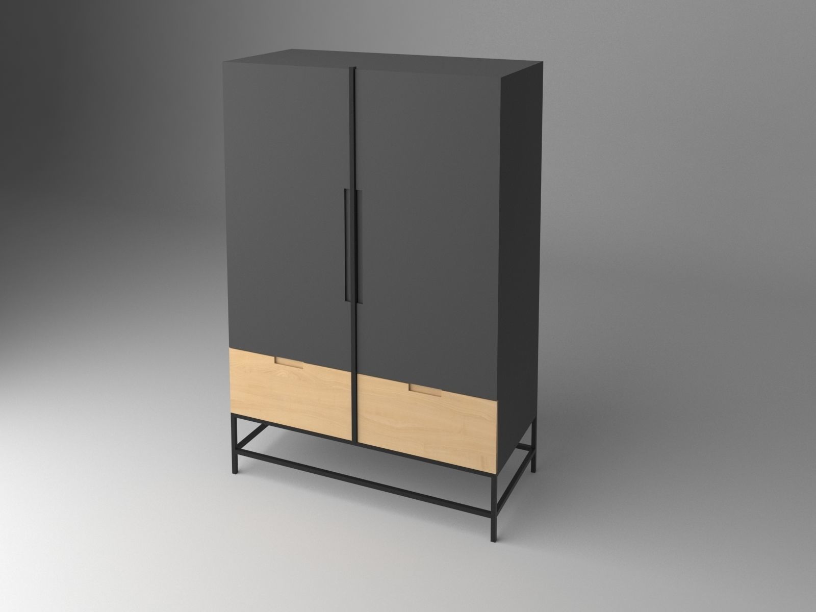  MODERN MINIMAL WARDROBE 3D model_2
