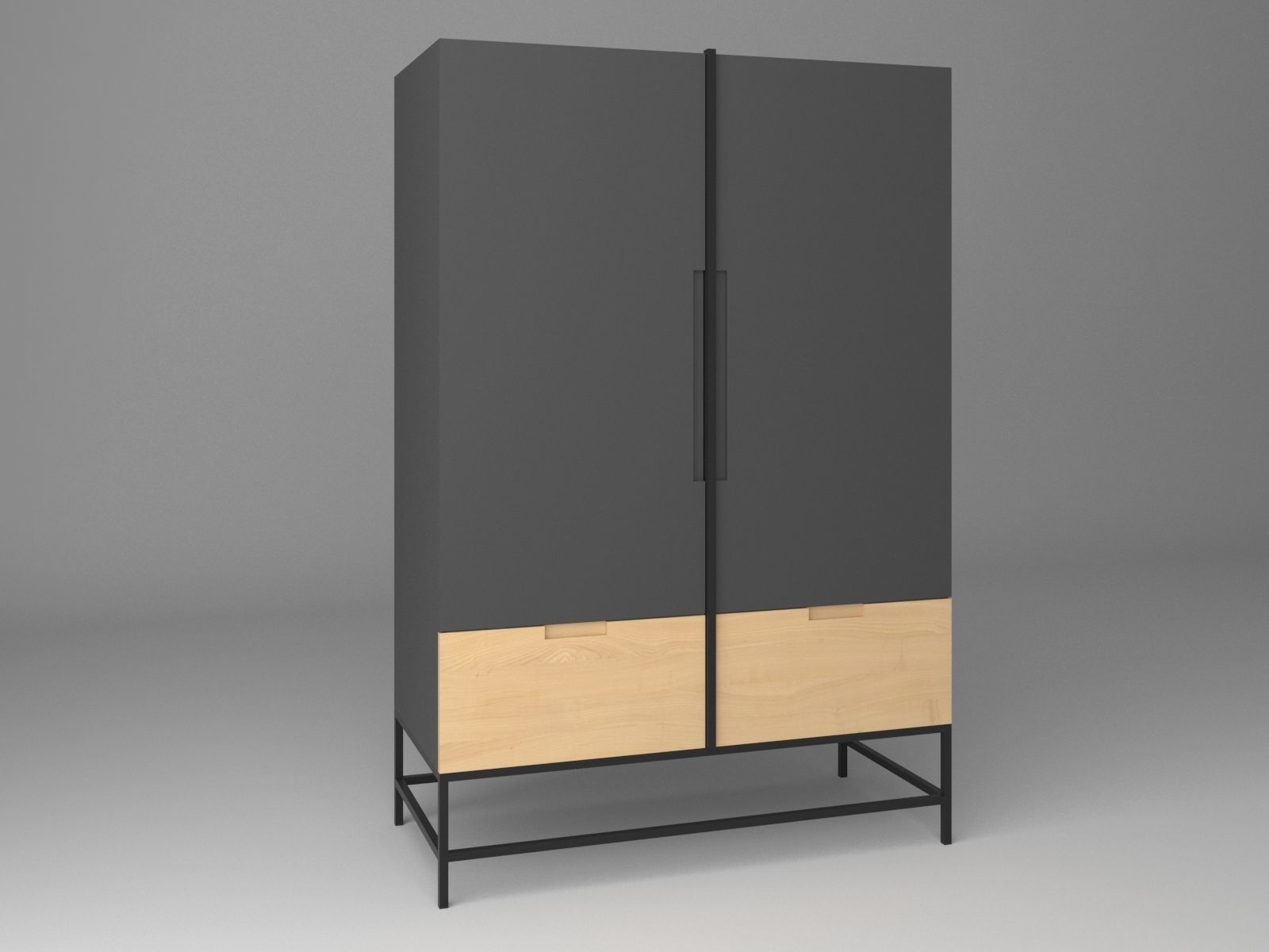  MODERN MINIMAL WARDROBE 3D model_1