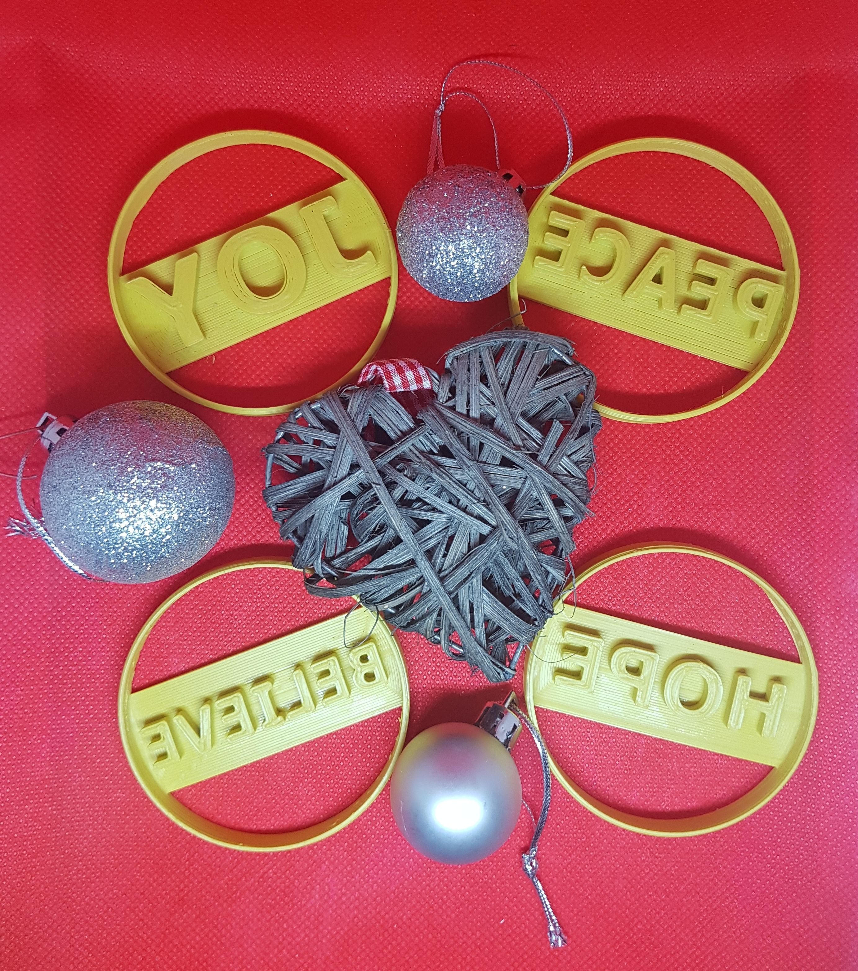 Christmas Cookie Cutter Set 4 Pieces  Joy  Hope  Peace  Believe 3D print model_11