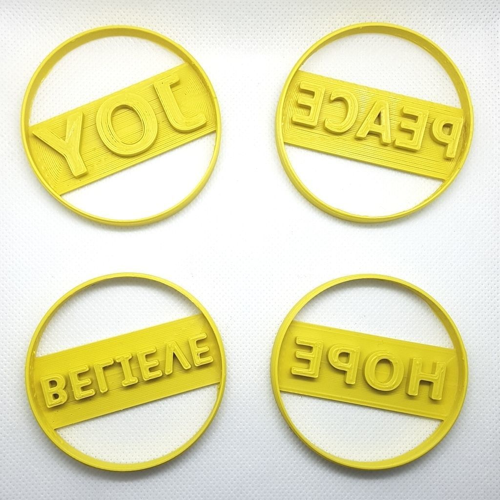 Christmas Cookie Cutter Set 4 Pieces  Joy  Hope  Peace  Believe 3D print model_10