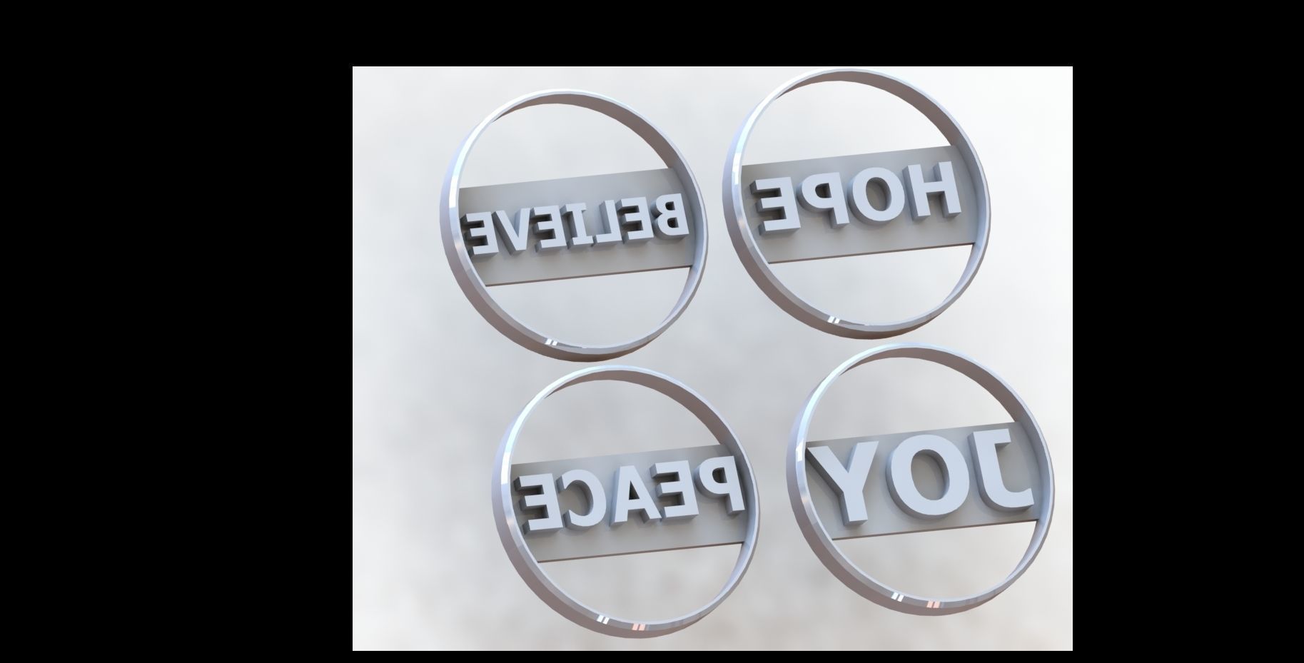 Christmas Cookie Cutter Set 4 Pieces  Joy  Hope  Peace  Believe 3D print model_12