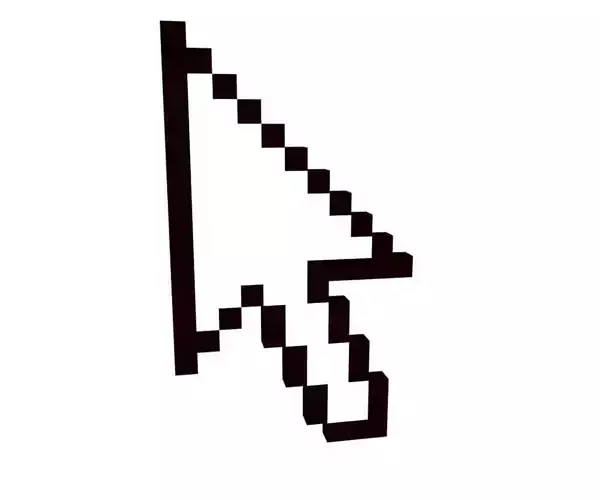 3D pixel computer mouse cursor Free 3D model