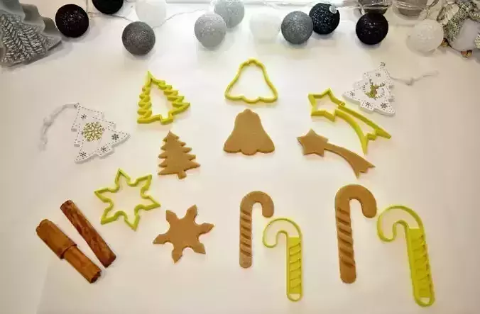 Christmas Cookie Cutter Set 5 Pieces 3D print model Christmas Cookie Cutter Set 5 Pieces 3D print model