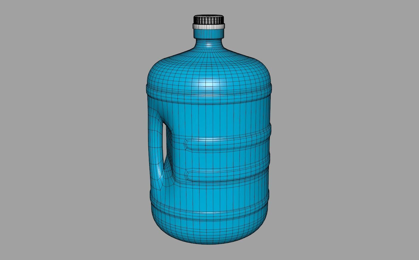 Gallon Water Bottle With Cap 3D model_5