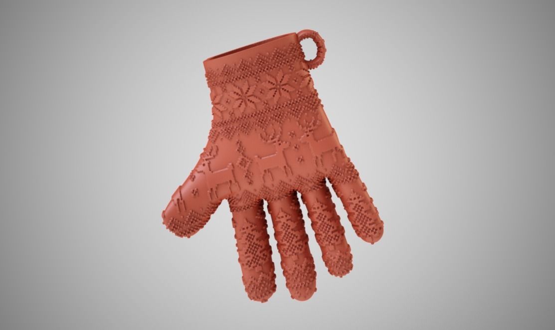 Christmas Gloves 3D print model_2