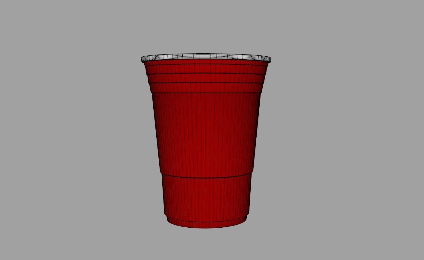 Classic Red Cup 3D model_5