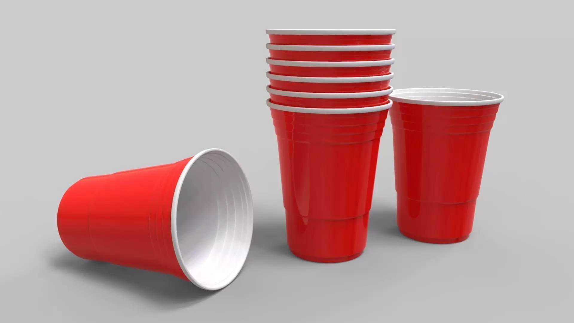 Classic Red Cup 3D model_0