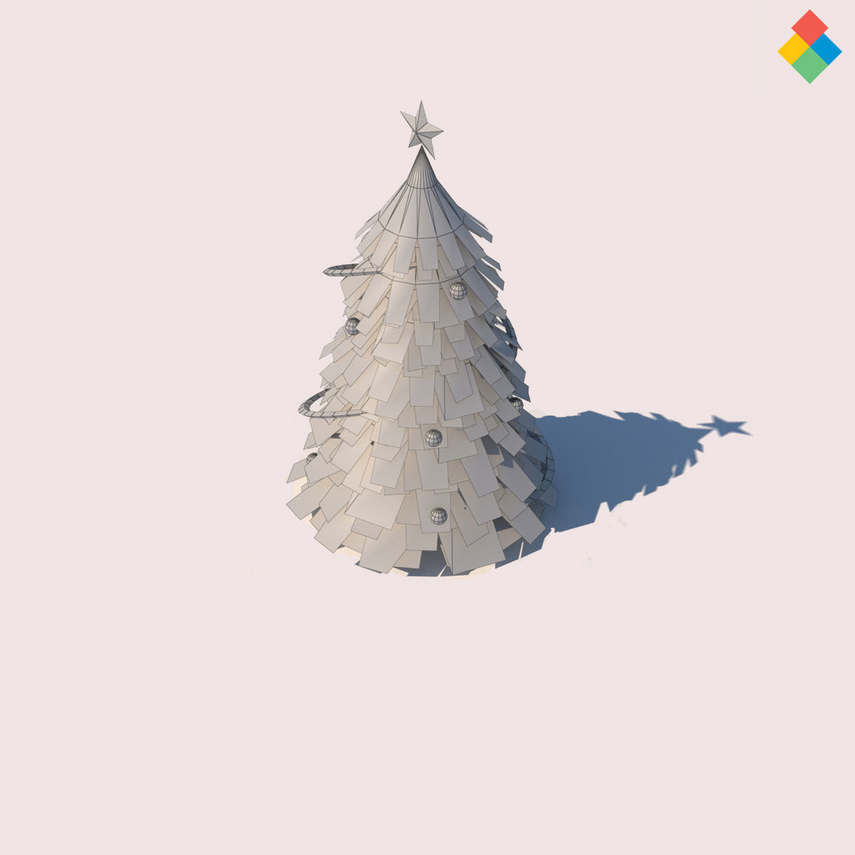 Low Poly Christmas tree Low-poly 3D model_2