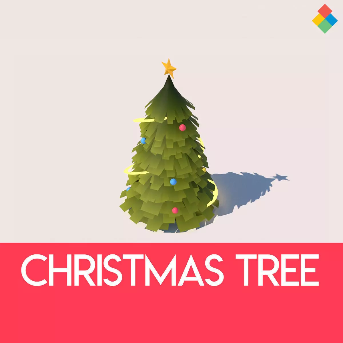 Low Poly Christmas tree Low-poly 3D model_0
