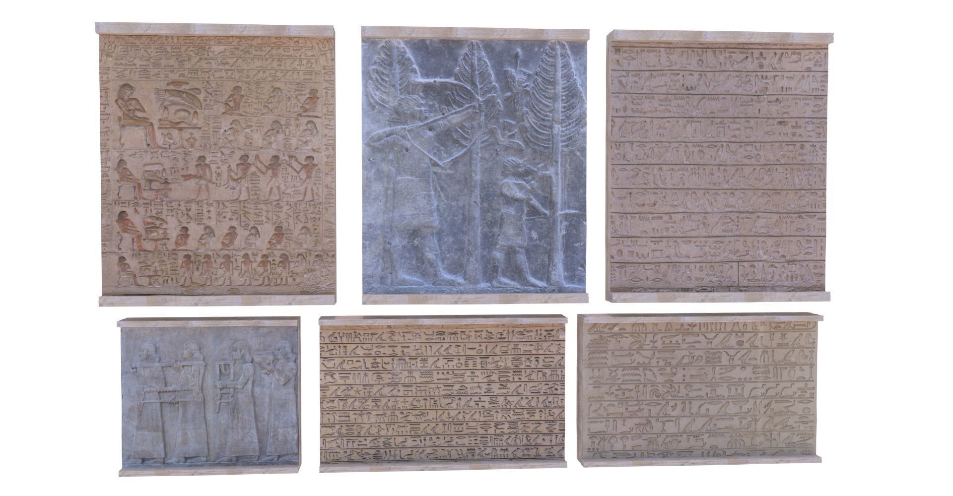 4K Egypt Pack Tombs Sculptures Modular Desert Sand Landscape Low-poly 3D model_4