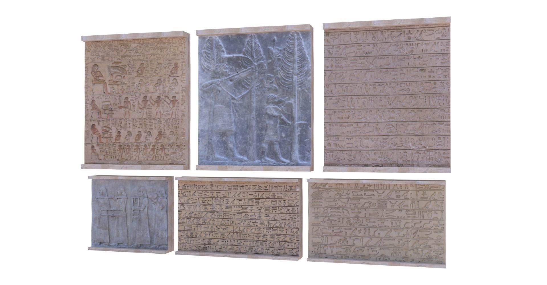 4K Egypt Pack Tombs Sculptures Modular Desert Sand Landscape Low-poly 3D model_3