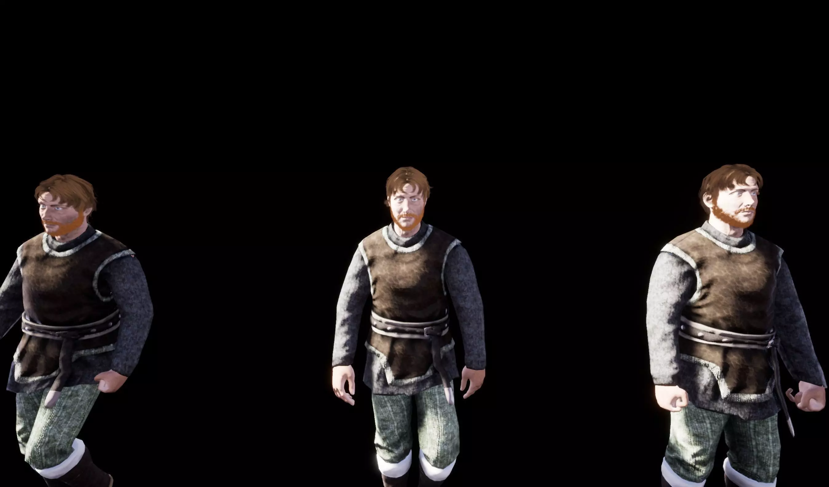 4K Medieval Man Animated Game Ready Character Farming Worker Low-poly 3D model