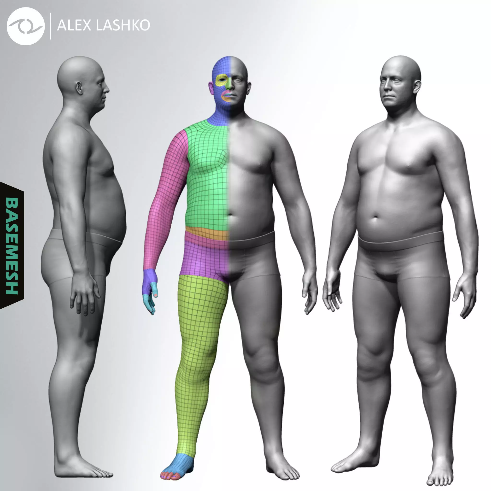 Overweight Male Basemesh 3D model