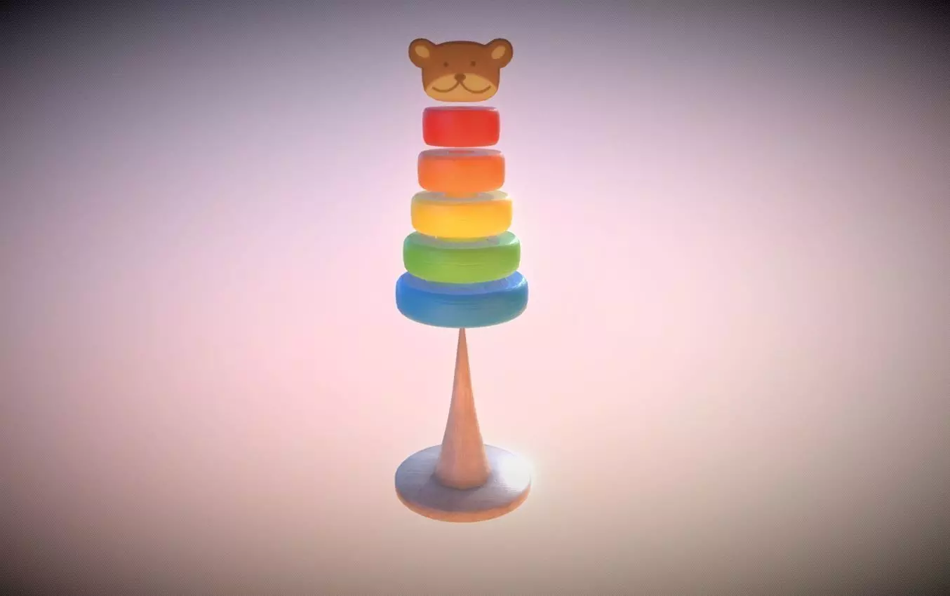 Game Ready Ring Bear Torus Toy Low-poly 3D model