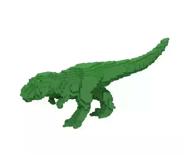 Voxel T-rex dinosaur 3D model