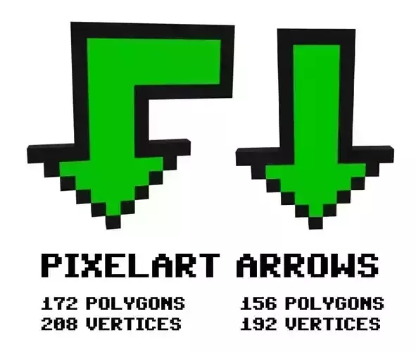Pixelart pointer arrows 3D model Free 3D model