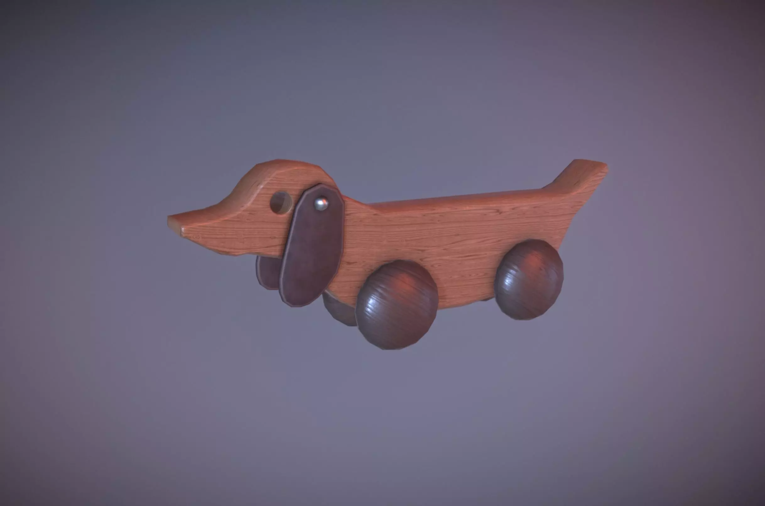 Game Ready Wooden Toy Dog Low-poly 3D model