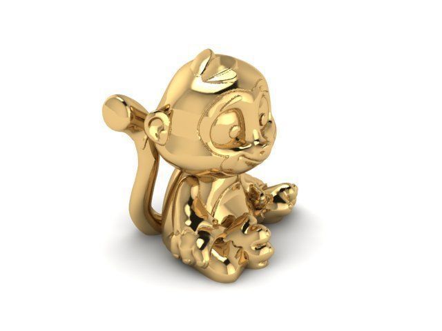 monkey gold figurine 3D print model_1