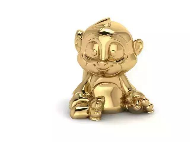 monkey gold figurine 3D print model