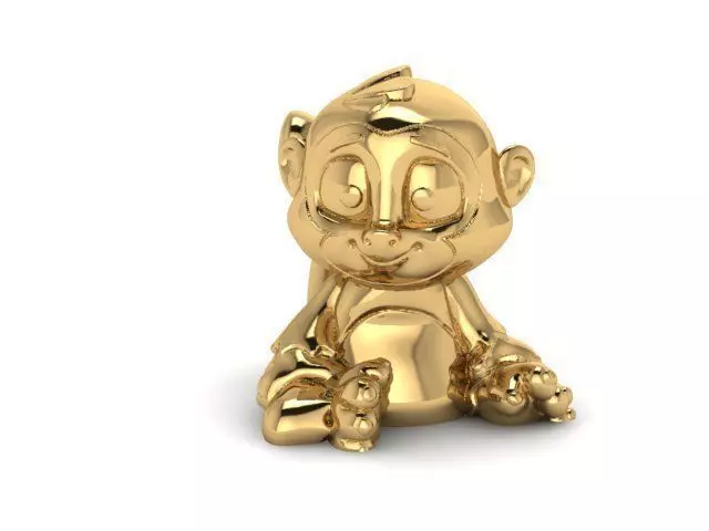monkey gold figurine 3D print model_0