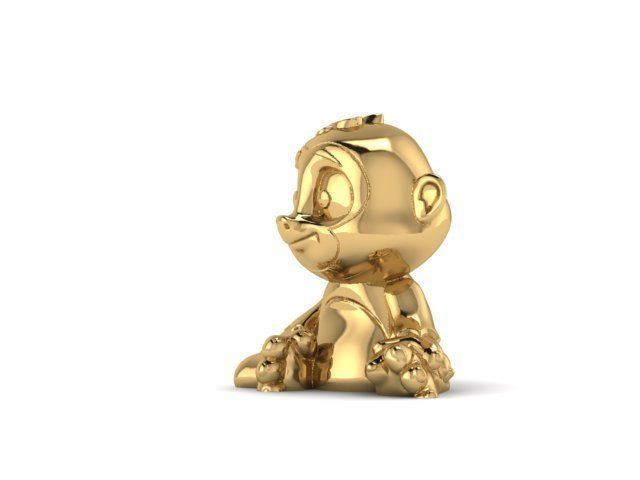 monkey gold figurine 3D print model_2