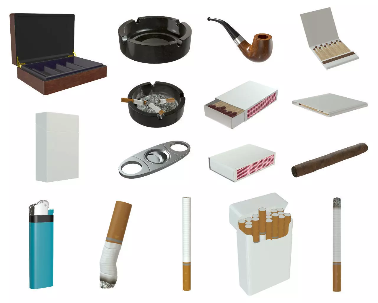 Smoking stuff 3D Model Collection_0