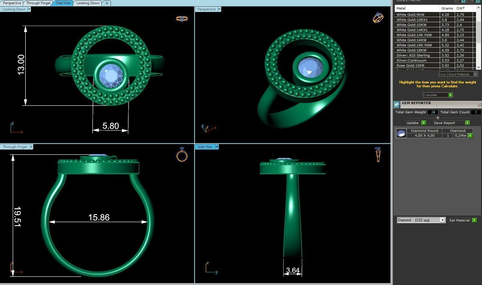 Ring Fashion Circle inside circle R 0145 3D print model_3