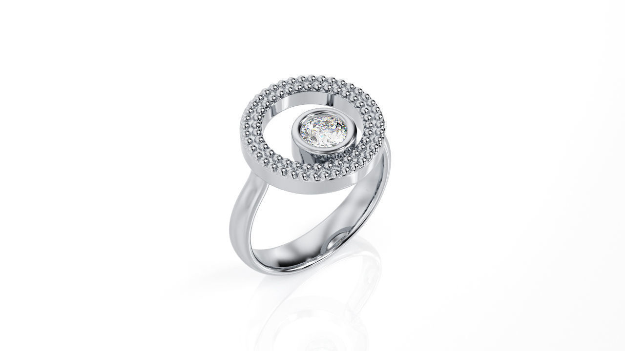 Ring Fashion Circle inside circle R 0145 3D print model_1