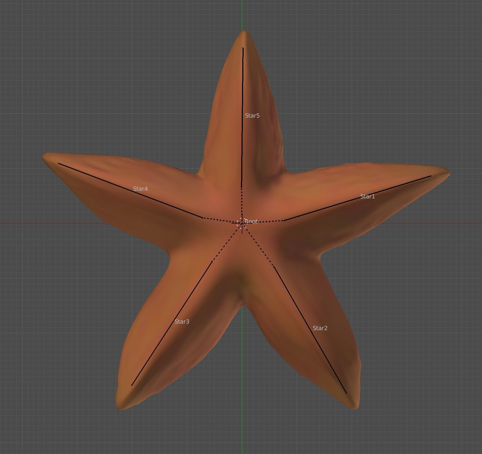 Starfish Rigged 3D model_7