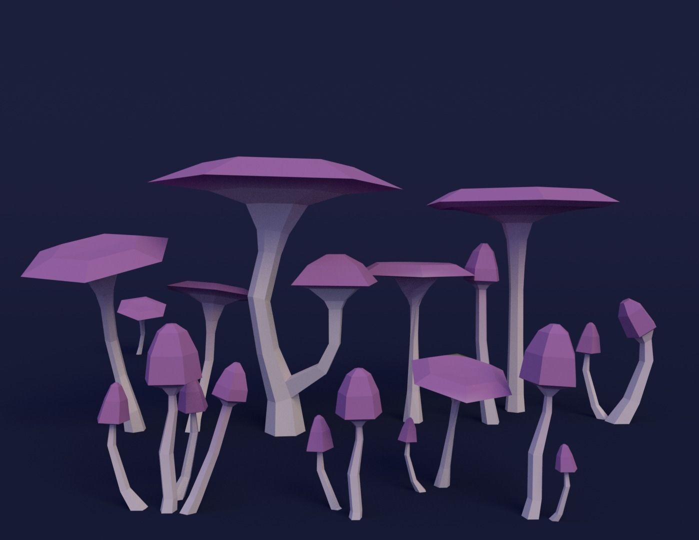Mushroom Pack Low Poly Assets Low-poly 3D model_1