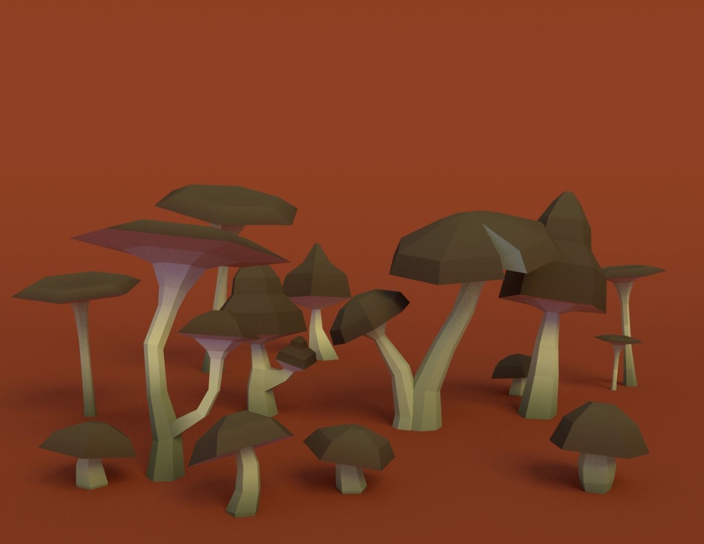 Mushroom Pack Low Poly Assets Low-poly 3D model_4
