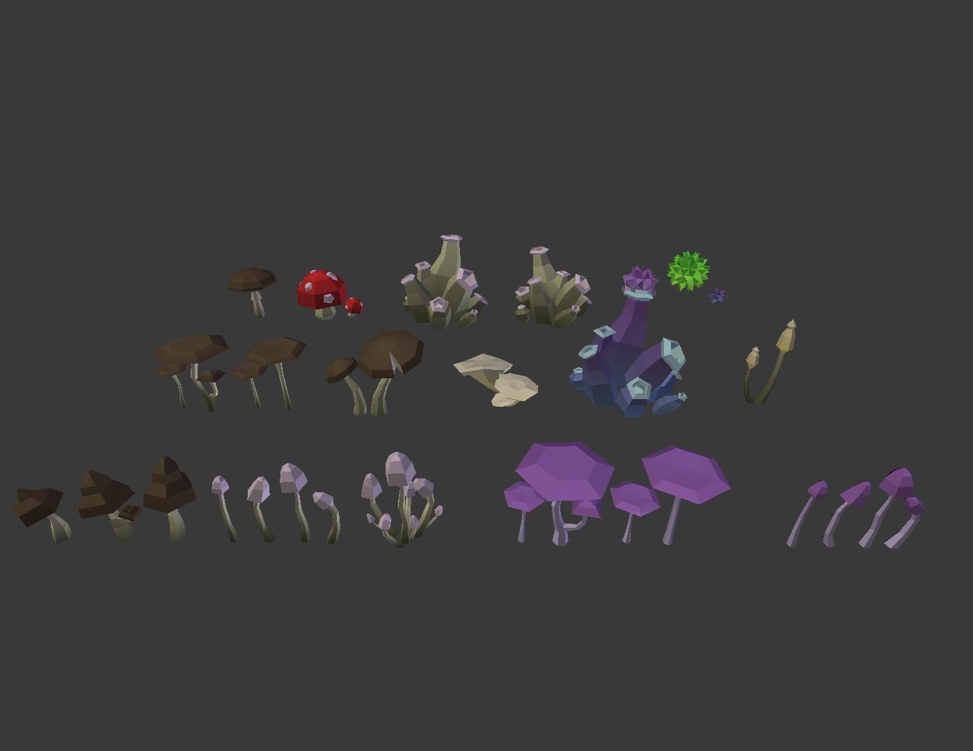 Mushroom Pack Low Poly Assets Low-poly 3D model_22
