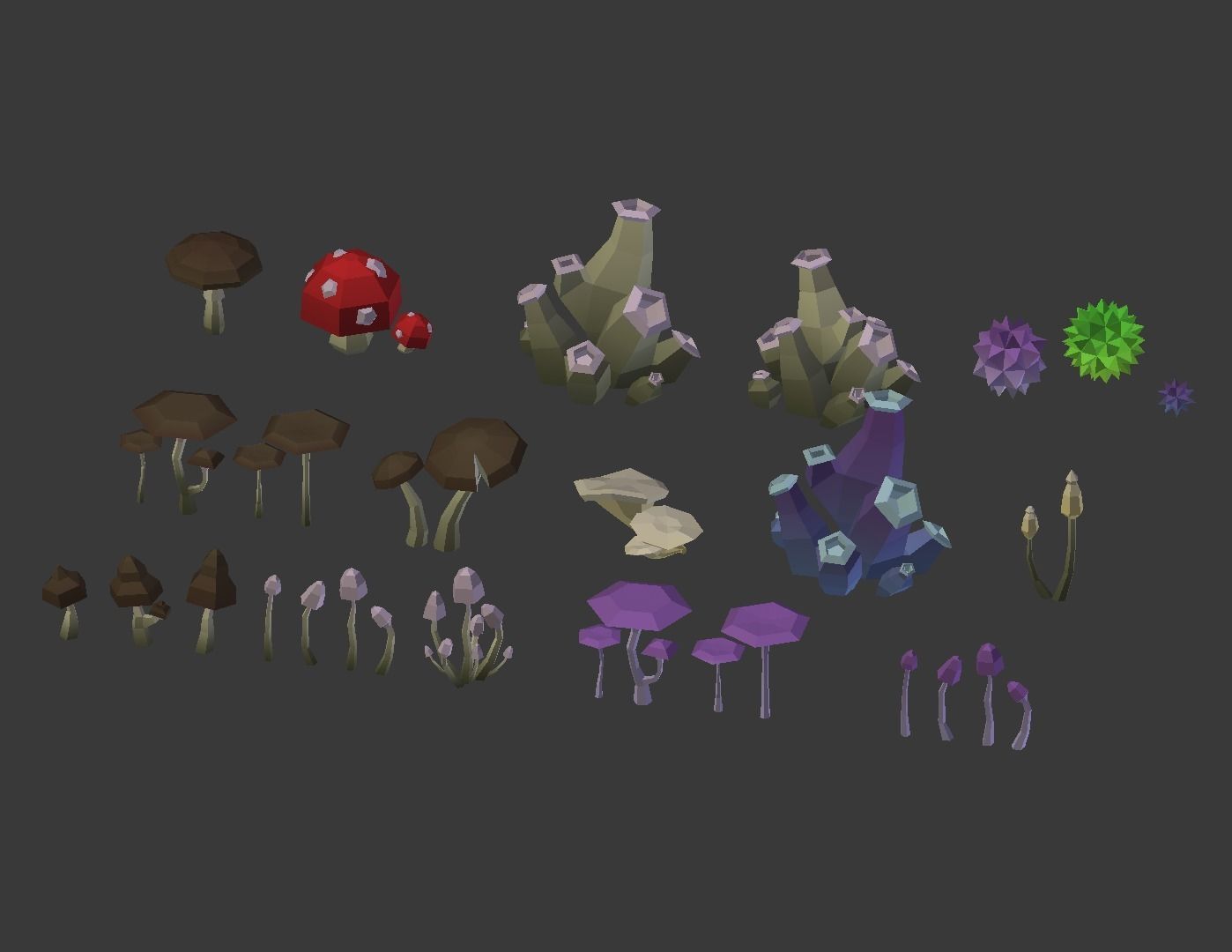 Mushroom Pack Low Poly Assets Low-poly 3D model_23